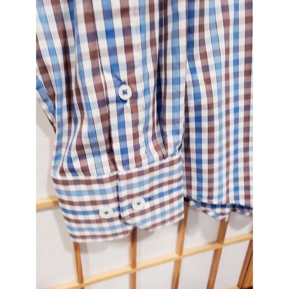 Rare BUGATCHI -Shaped Fit Checkered Cars- Button Up Long Sleeve - Size M - Picture 4 of 11